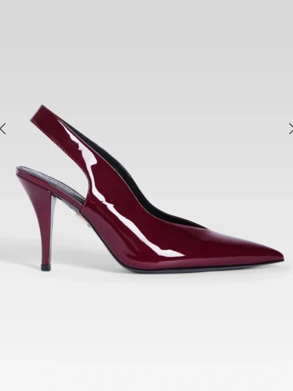 Retrofete Burgundy Patent Maxime Slingback Heels